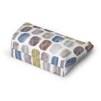 Watercolor Leaf Stamp Accessory Pouch w T-bottom in Purple